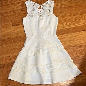 Elegant White Lace junior Dress
